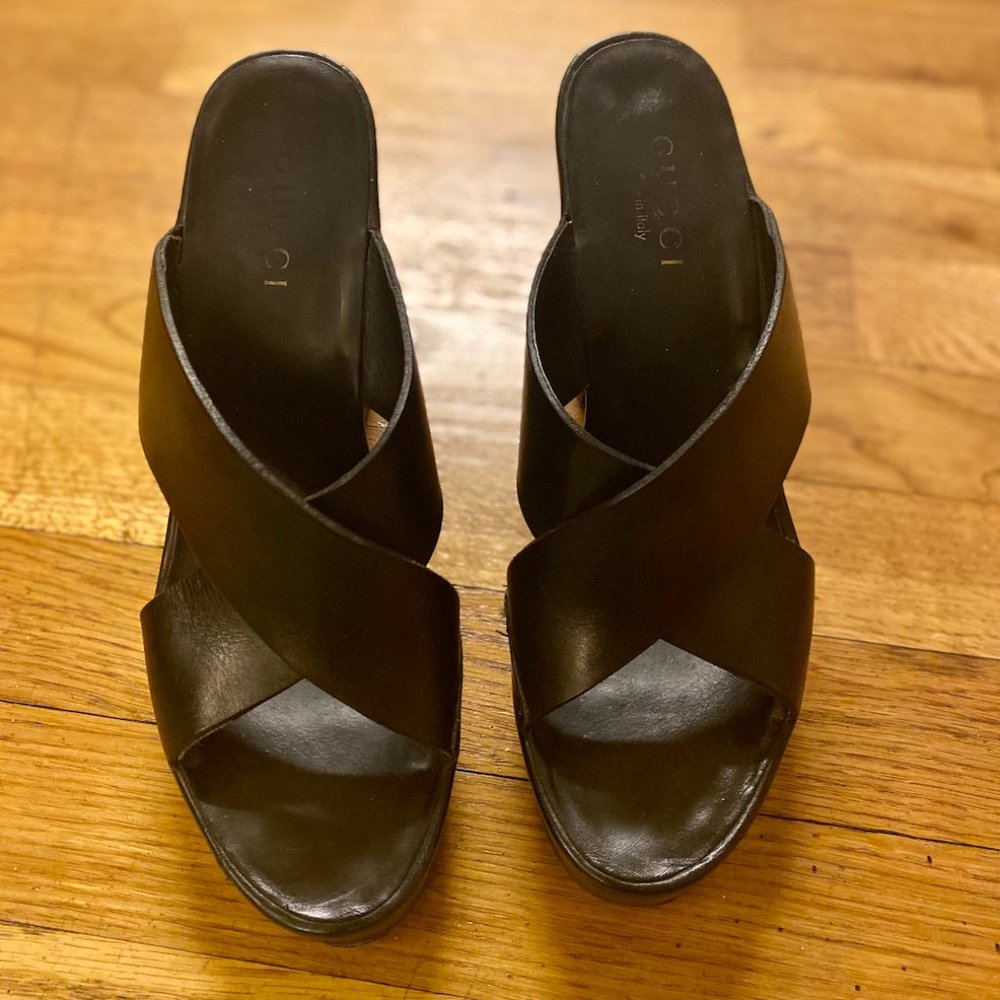 Gucci Cross-Strap Platform Sandals